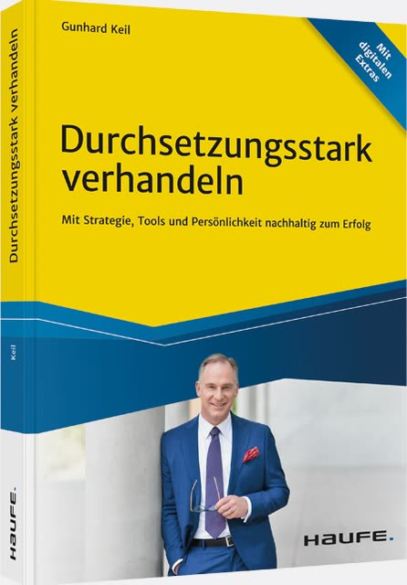 Buchcover „Durchsetzungsstark verhandeln“, Haufe